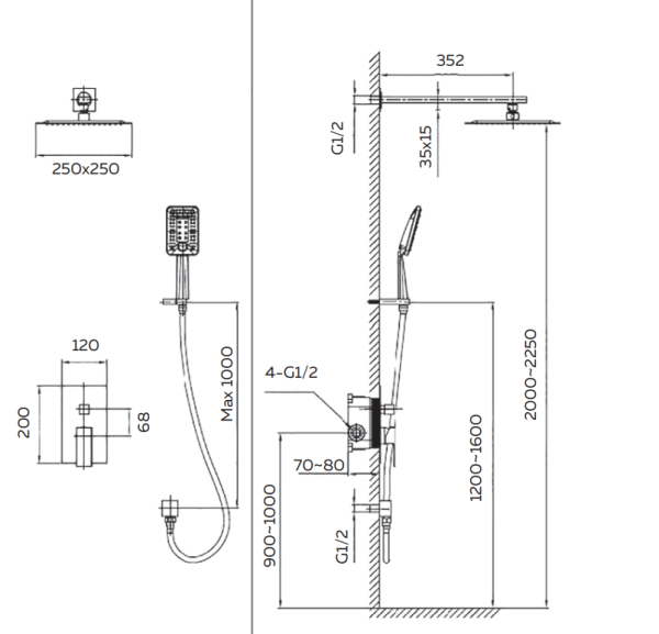 Душевая система Lamberto 040105 NeOp