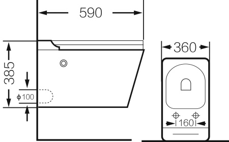 Унитаз подвесной Grossman Impuls GR-5501 (590х360х385) белый