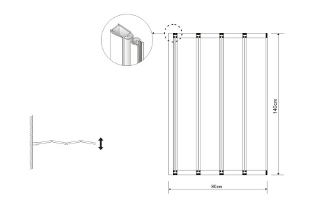 Шторка на ванну Grossman GR-107 (80x140), прозрачное стекло