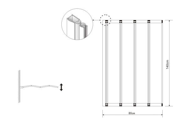 Шторка на ванну Grossman GR-107 (80x140), прозрачное стекло