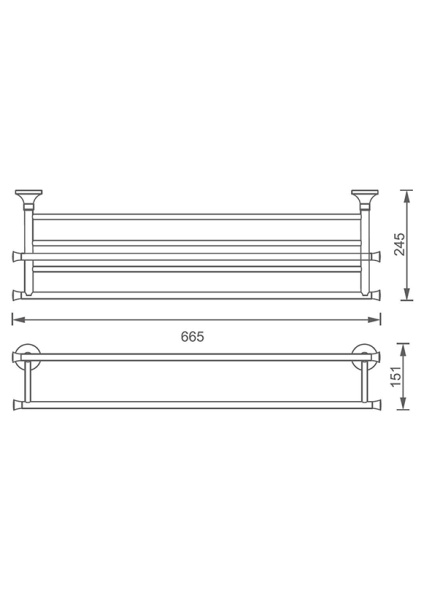 Держатель для полотенец с полкой AltroBagno Corposo 081506 Cr
