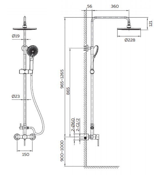 Душевая система Intento 030104 Cr