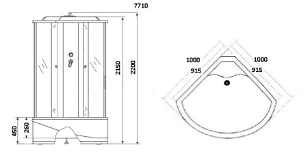 Душевая кабина Niagara Luxe NG-7710G (1000x1000х2150)