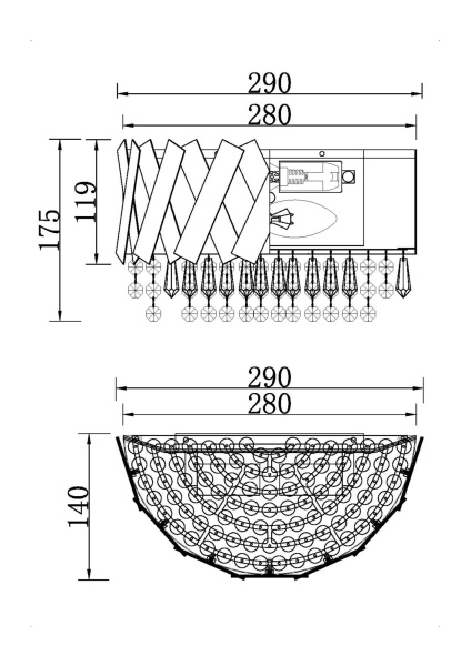 Настенный светильник Maytoni Artistico MOD017WL-02BS