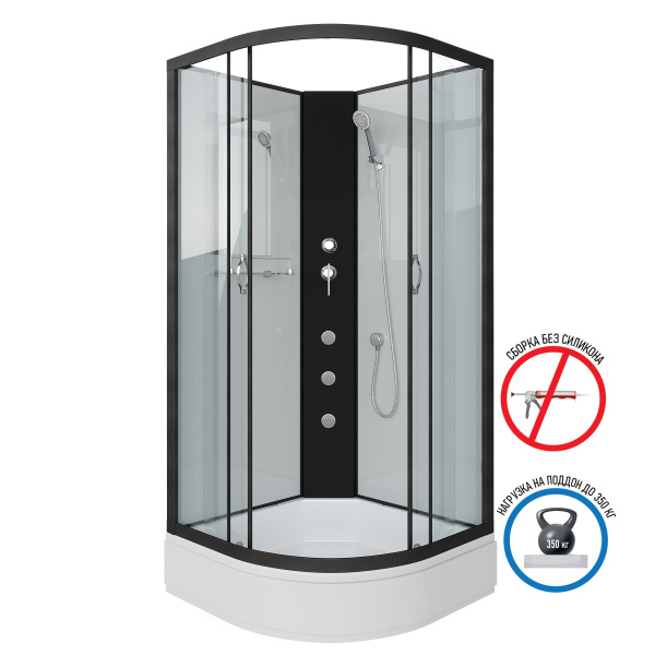 Душевая кабина Niagara Classic NG-6702-14BKG (1000х1000х2000)