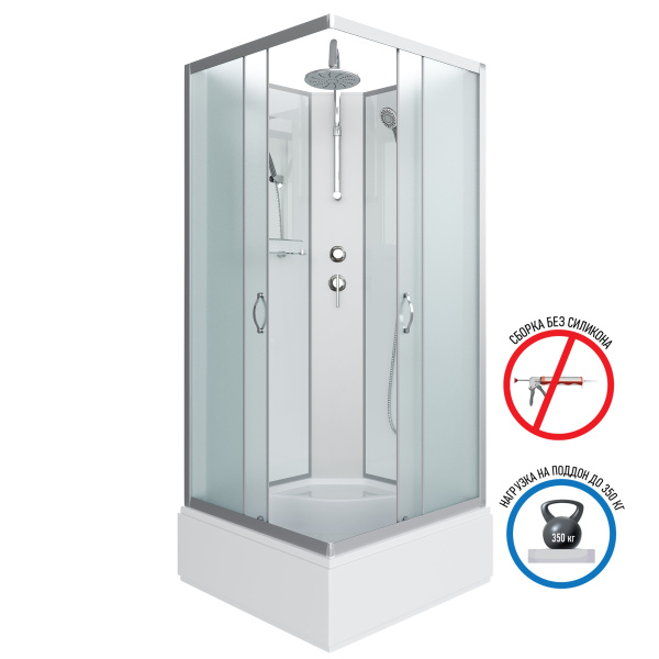 Душевая кабина с полкой Niagara Classic NG-1108-14BKT (900х900х2100-2400)