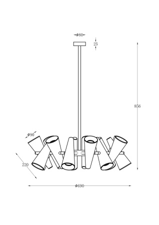 Потолочный светильник Maytoni Giro MOD095PL-14BS