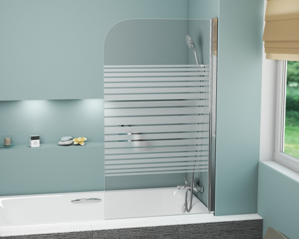 Шторка на ванну Grossman GR-100P (140x80), прозрачное стекло