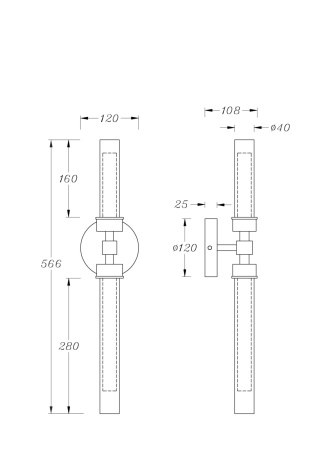 Настенный светильник Maytoni Stelo MOD116WL-L7BS3K