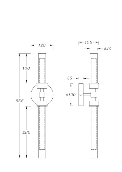 Настенный светильник Maytoni Stelo MOD116WL-L7BS3K