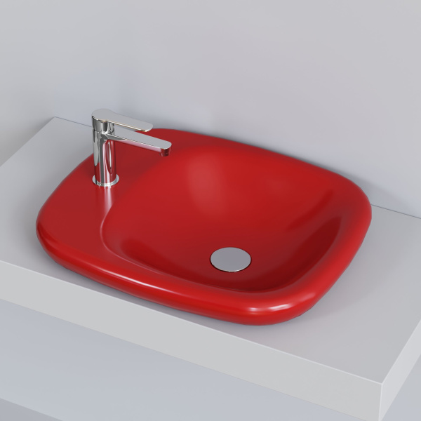 Накладная раковина Ambassador Diamond 126T21101 (540х450х100) красная