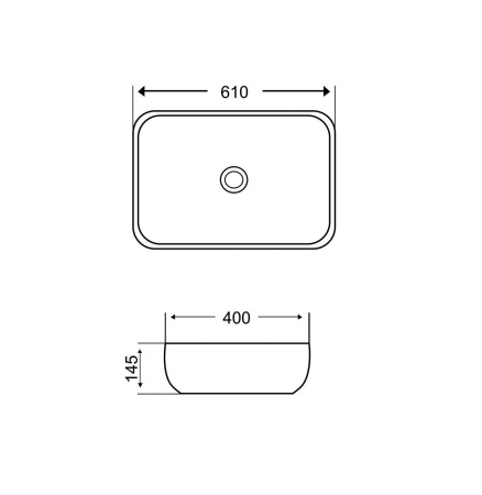 Накладная раковина Grossman GR-3049 (610х400х145)