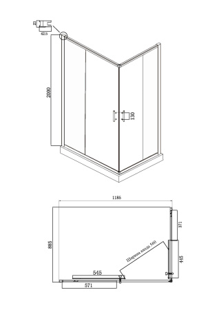 Душевой уголок Ambassador Kingston 14011122 120x90