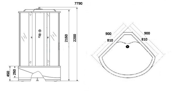 Душевая кабина Niagara Luxe NG-7790W (900x900х2150)
