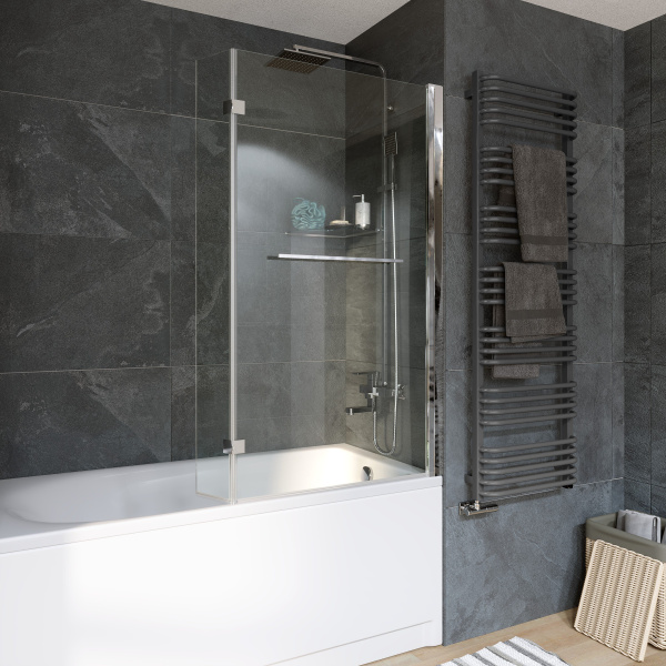 Шторка на ванну Grossman GR-108 (15x80x140), прозрачное стекло