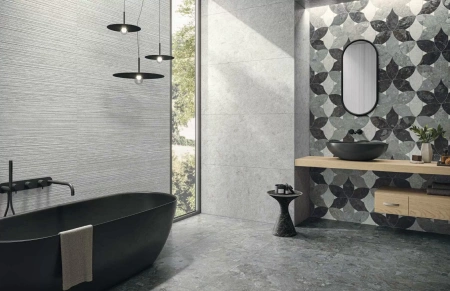 Керамогранит Naxos Mockup Ostuni Line Grey Nat Ret 60x120