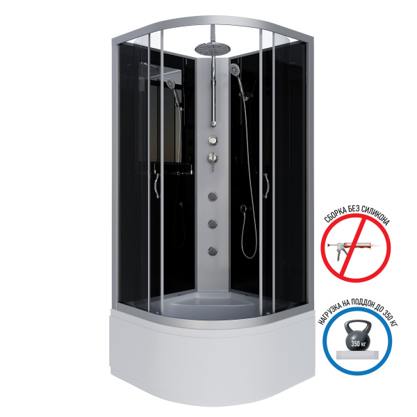 Душевая кабина Niagara Classic NG-2507-14BKTG (800х800х2100-2400)