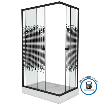 Душевой уголок Niagara Eco NG-012-14Q BLACK 120х80