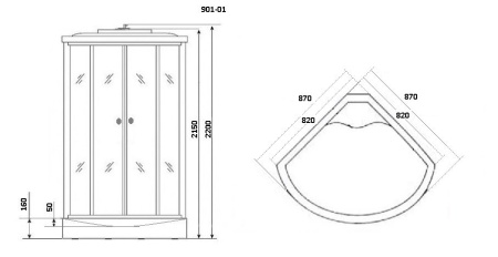 Душевая кабина Niagara Ultra NG-901-01 (900х900х2200)