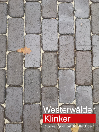 Тротуарная клинкерная брусчатка PK815SG Schwarz-bunt Edelglanz gerumpelt 200x100x52 Westerwalder Klinker