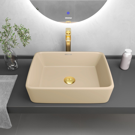 Накладная раковина Grossman GR-3016BEM (480х370х135) бежевая