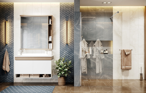 Душевая перегородка Ambassador Walk-in 15031101 90x200, прозрачное стекло