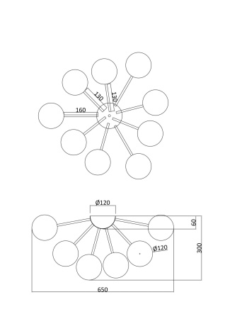Потолочный светильник Freya Alexis FR5120CL-09G