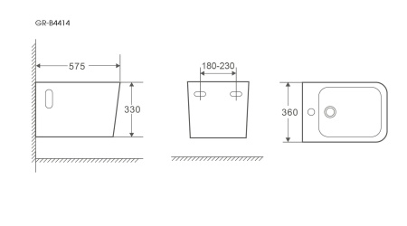Биде подвесное Grossman GR-B4414 (575х360х330) белое