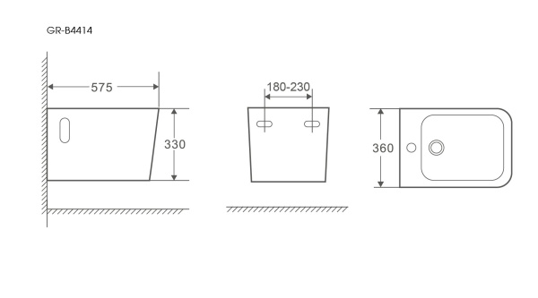 Биде подвесное Grossman GR-B4414 (575х360х330) белое