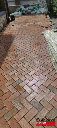 Тротуарная клинкерная брусчатка WK112RB40 Design rot braun 200x100x40 Westerwalder Klinker