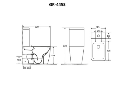 Унитаз напольный Grossman GR-4453S Style (620х365х830)