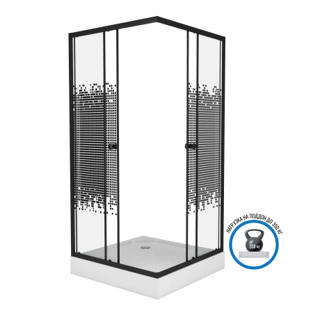Душевой уголок Niagara Eco NG-008-14Q BLACK 80х80