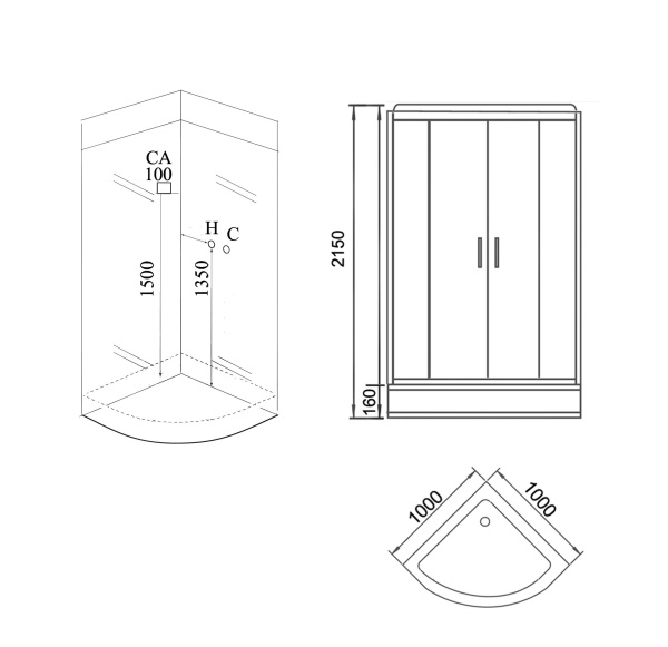 Душевая кабина Grossman GR241 (100x100x215)