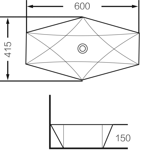 Мебельная раковина Grossman GR-3030 (640х415х130)