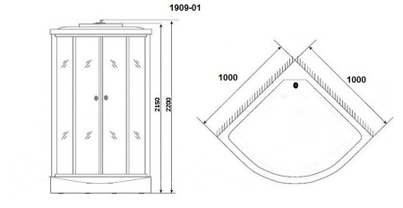 Душевая кабина Niagara Ultra NG-1909-01 (1000х1000х2200)