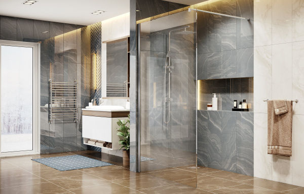 Душевая перегородка Ambassador Walk-in 15031101 90x200, прозрачное стекло