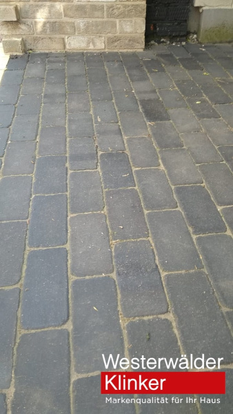 Тротуарная клинкерная брусчатка PK815SG Schwarz-bunt Edelglanz gerumpelt 200x100x52 Westerwalder Klinker