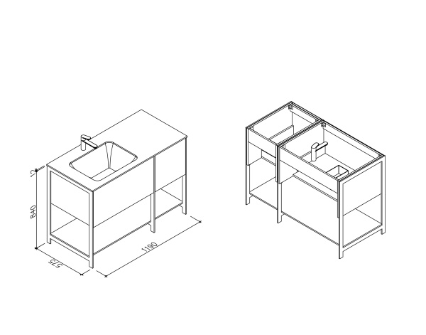 Тумба с раковиной AltroBagno Forlì 1200