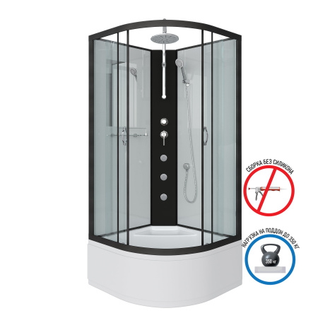 Душевая кабина Niagara Classic NG-6708-14BKTG (900х900х2100-2400)