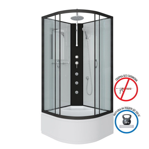 Душевая кабина Niagara Classic NG-6708-14BKTG (900х900х2100-2400)
