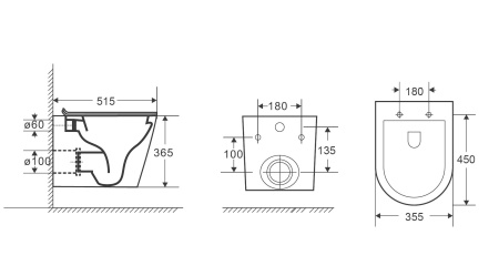Унитаз подвесной Grossman GR-4478SQ (515х355х365)