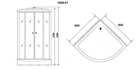 Душевая кабина Niagara Ultra NG-1908-01 (900х900х2200)