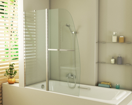 Шторка на ванну Grossman GR-100/2 (140x120), прозрачное стекло
