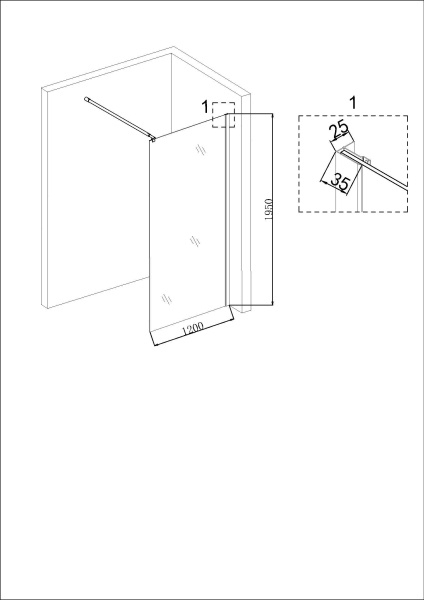 Душевая перегородка Niagara Nova NG-663-12 (120x195), прозрачное стекло