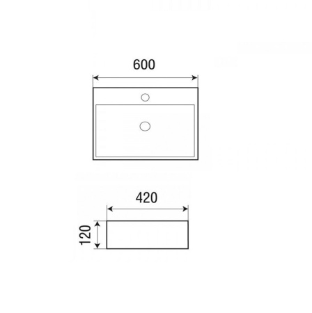 Раковина Grossman GR-3036 (600х420х120)