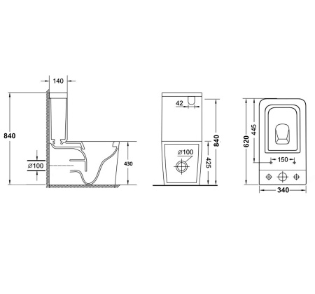 Унитаз напольный Grossman GR-4445S (640х360х830)