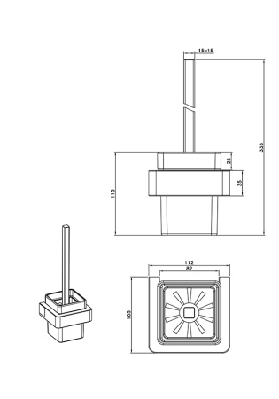 Ершик для унитаза AltroBagno Aperto 081203 NeOp