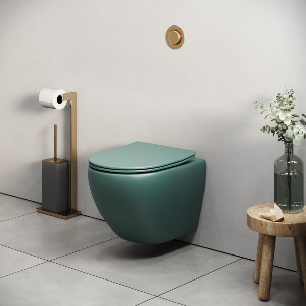 Унитаз подвесной Grossman GR-4455OLMS Color (485х360х375) зеленый