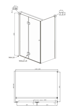 Душевой уголок Ambassador Diamond 12011108L 120x90