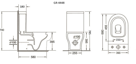 Унитаз компакт напольный Grossman GR-4448S (640х360х830)